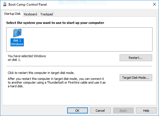 boot camp control panel windows 10 download