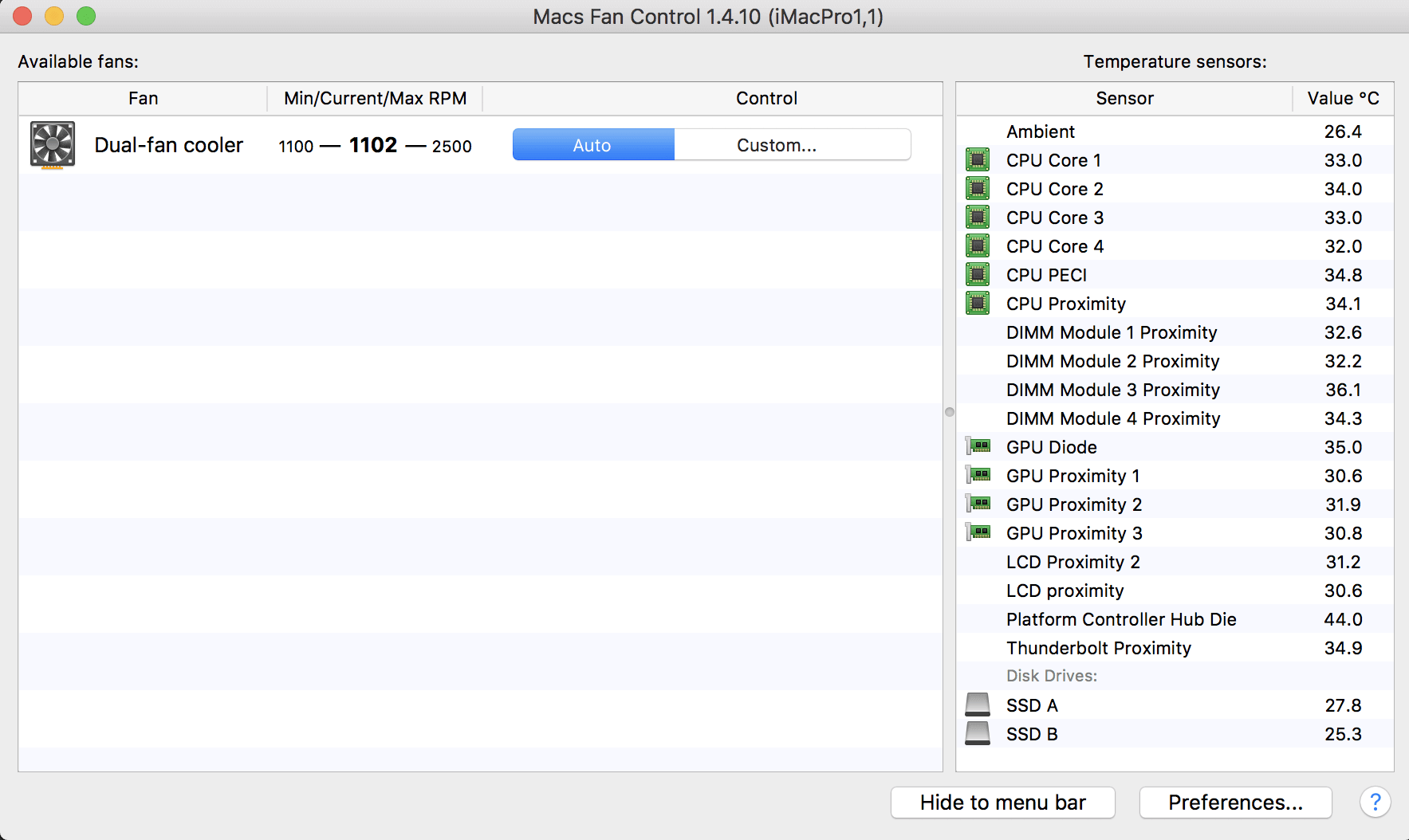 mac fan control setting for ssd