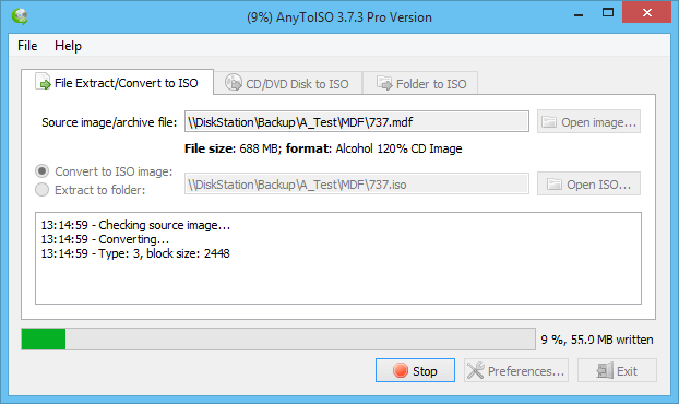 can alcohol 120 convert mdf to iso