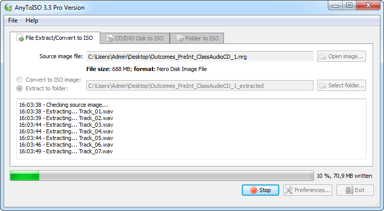Extract NRG Audio CD into .wav files