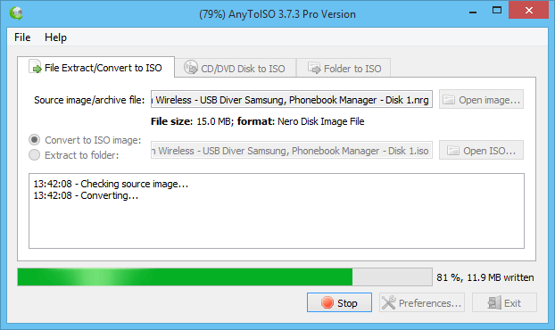 Convert files to iso image