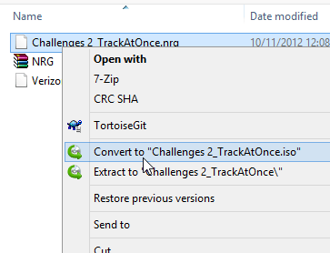 Convert NRG to ISO Windows Context Menu